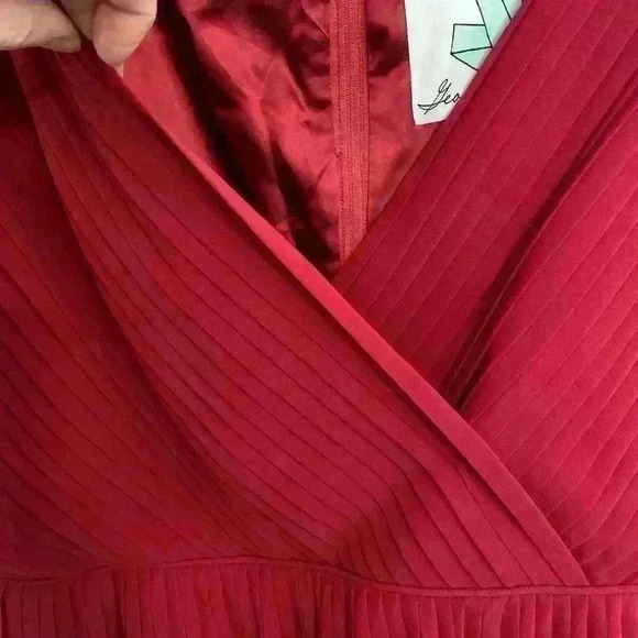 ModCloth Geode Red Pleated Dress, Womens Size XL - Picture 3 of 15